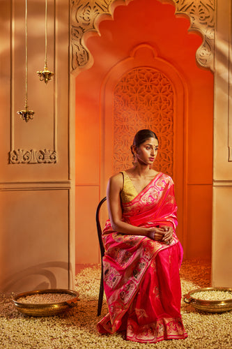 Banarasi Silk Pink RB 726