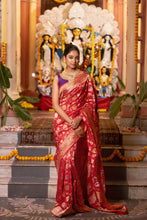 Load image into Gallery viewer, Kadwa Meenakari Banarasi Saree | Sindhoor Khela Edit