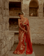 Load image into Gallery viewer, Red Brocade Banarasi Bridal Saree | ZARDOSI BANARASI