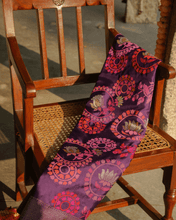 Load image into Gallery viewer, Purple Jamdani Silk with Meenakari, 100% Real Silver Zari | Designer Saree
