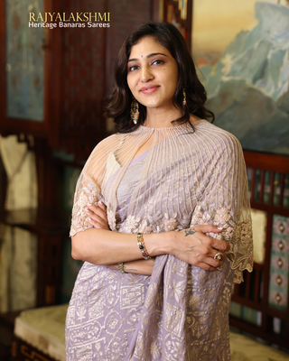 Deepti Akki – Pastel Elegance in Banarasi Georgette