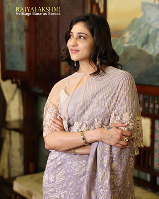 Deepti Akki – Pastel Elegance in Banarasi Georgette