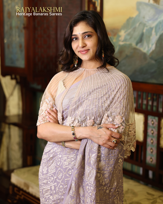 Deepti Akki – Pastel Elegance in Banarasi Georgette