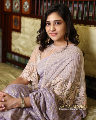 Deepti Akki – Pastel Elegance in Banarasi Georgette