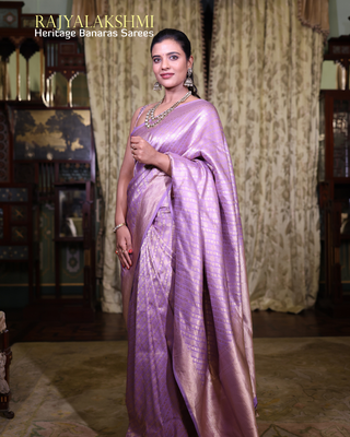 Aishwarya Rajesh – Lilac Banarasi Silk Brocade Saree