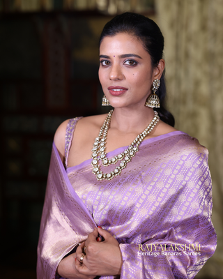 Aishwarya Rajesh – Lilac Banarasi Silk Brocade Saree