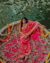 Load image into Gallery viewer, Pink Meenakari Banarasi Bridal Saree | ZARDOSI BANARASI