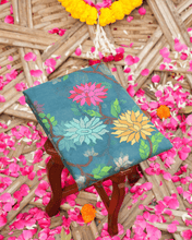 Load image into Gallery viewer, Rama Blue Jamdani Cotton with Meenakari, 100% Real Silver Zari