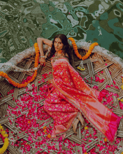Load image into Gallery viewer, Pink Meenakari Banarasi Bridal Saree | ZARDOSI BANARASI