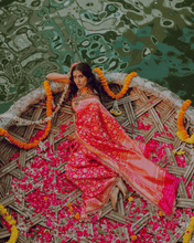 Load image into Gallery viewer, Pink Meenakari Banarasi Bridal Saree | ZARDOSI BANARASI