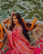 Load image into Gallery viewer, Pink Meenakari Banarasi Bridal Saree | ZARDOSI BANARASI