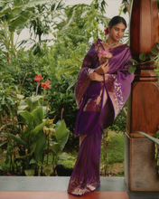 Load image into Gallery viewer, Alaru Purple Shikargah Brocade