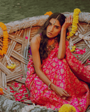 Load image into Gallery viewer, Pink Meenakari Banarasi Bridal Saree | ZARDOSI BANARASI