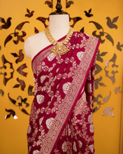 Load image into Gallery viewer, Master Weave Banarasi Silk Saree with Sona Roopa Zari