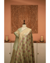 Load image into Gallery viewer, Pastel Tone Meenakari Brocade Banarasi Silk Saree