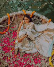 Load image into Gallery viewer, Sky Blue Meenakari Banarasi Bridal Saree | ZARDOSI BANARASI