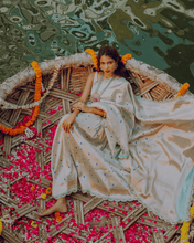 Load image into Gallery viewer, Sky Blue Meenakari Banarasi Bridal Saree | ZARDOSI BANARASI