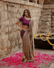 Load image into Gallery viewer, Wine Meenakari Banarasi Bridal Saree | ZARDOSI BANARASI