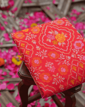 Load image into Gallery viewer, Red Jamdani Silk with Meenakari, 100% Real Silver Zari | Luxury Heritage