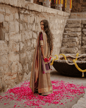 Load image into Gallery viewer, Wine Meenakari Banarasi Bridal Saree | ZARDOSI BANARASI