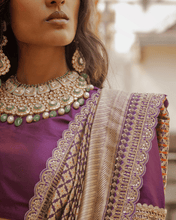 Load image into Gallery viewer, Wine Meenakari Banarasi Bridal Saree | ZARDOSI BANARASI