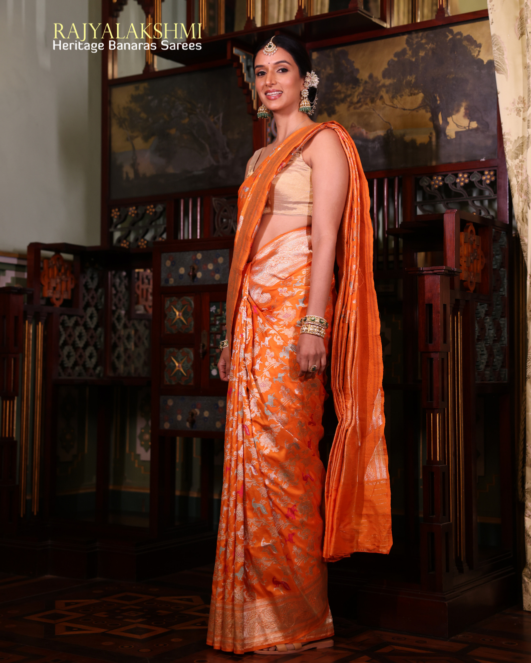 Ira Trivedi – Kadwa Jangla Banarasi Silk Saree with Meenakari