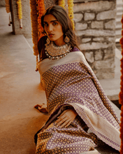 Load image into Gallery viewer, Wine Meenakari Banarasi Bridal Saree | ZARDOSI BANARASI