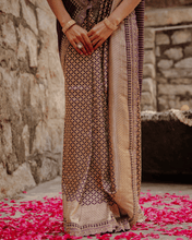 Load image into Gallery viewer, Wine Meenakari Banarasi Bridal Saree | ZARDOSI BANARASI