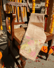 Load image into Gallery viewer, Half White Jamdani Cotton with Meenakari Border, 100% Real Silver Zari | Heritage