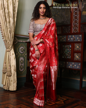 Load image into Gallery viewer, Vasuki Sunkavalli – Gajji Silk Saree with Sona Roopa Zari in Kadwa Weave