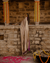 Load image into Gallery viewer, Wine Meenakari Banarasi Bridal Saree | ZARDOSI BANARASI