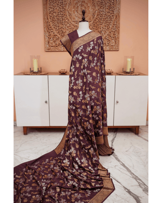 Vintage Kadwa Jangla Banarasi Silk Saree – Heritage Weave