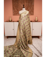 Load image into Gallery viewer, Pastel Tone Meenakari Brocade Banarasi Silk Saree