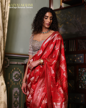 Load image into Gallery viewer, Vasuki Sunkavalli – Gajji Silk Saree with Sona Roopa Zari in Kadwa Weave