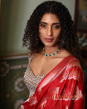 Load image into Gallery viewer, Vasuki Sunkavalli – Gajji Silk Saree with Sona Roopa Zari in Kadwa Weave