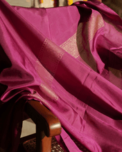 Load image into Gallery viewer, Maroon Jamdani Silk with Meenakari,100% Real Silver Zari | Bridal Edition