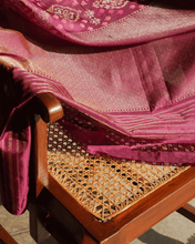 Load image into Gallery viewer, Maroon Jamdani Silk with Meenakari,100% Real Silver Zari | Bridal Edition