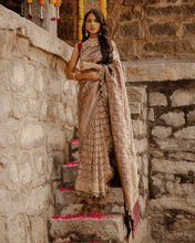 Load image into Gallery viewer, Brown Meenakari Banarasi Bridal Saree | ZARDOSI BANARASI