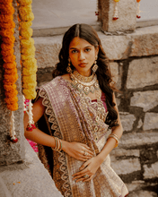 Load image into Gallery viewer, Brown Meenakari Banarasi Bridal Saree | ZARDOSI BANARASI