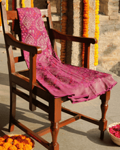 Load image into Gallery viewer, Maroon Jamdani Silk with Meenakari,100% Real Silver Zari | Bridal Edition