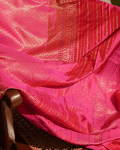 Load image into Gallery viewer, Pink Jamdani Silk with Meenakari, 100% Real Silver Zari | Luxury Fashion