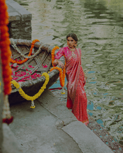 Load image into Gallery viewer, Pink Meenakari Banarasi Bridal Saree | ZARDOSI BANARASI