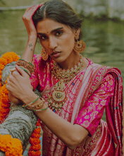 Load image into Gallery viewer, Pink Meenakari Banarasi Bridal Saree | ZARDOSI BANARASI