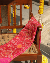 Load image into Gallery viewer, Pink Jamdani Silk with Meenakari, 100% Real Silver Zari | Luxury Fashion
