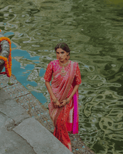Load image into Gallery viewer, Pink Meenakari Banarasi Bridal Saree | ZARDOSI BANARASI