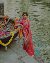 Load image into Gallery viewer, Pink Meenakari Banarasi Bridal Saree | ZARDOSI BANARASI