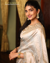 Load image into Gallery viewer, Esha Rao – Pastel-Tone Katan Silk Saree with Hand-Curated Border