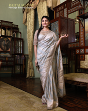 Load image into Gallery viewer, Esha Rao – Pastel-Tone Katan Silk Saree with Hand-Curated Border