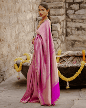 Load image into Gallery viewer, Purple Kadwa Banarasi Bridal Saree | ZARDOSI BANARASI