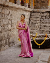 Load image into Gallery viewer, Purple Kadwa Banarasi Bridal Saree | ZARDOSI BANARASI